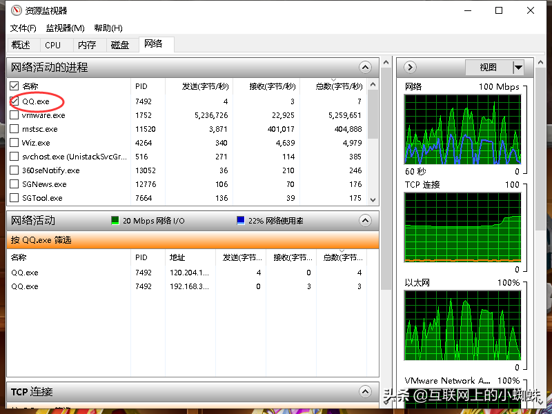 怎么查对方qqip地址（使用Windows资源监视器）(图3)