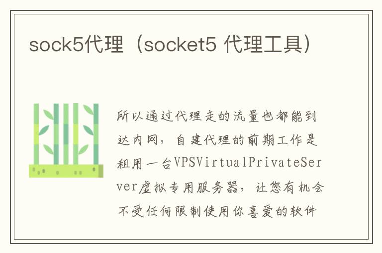 sock5代理（socket5 代理工具）