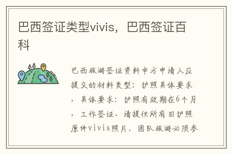 巴西签证类型vivis，巴西签证百科