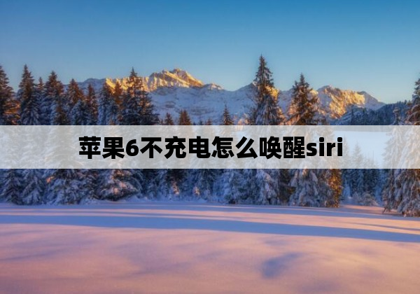 苹果6不充电怎么唤醒siri