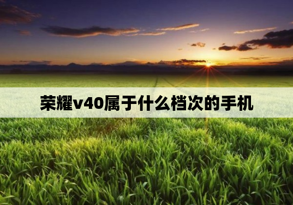 荣耀v40属于什么档次的手机