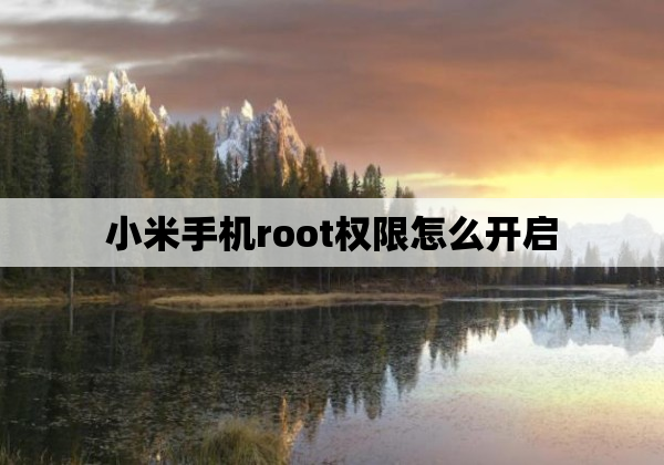 小米手机root权限怎么开启