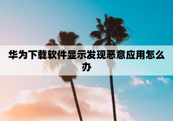 华为下载软件显示发现恶意应用怎么办