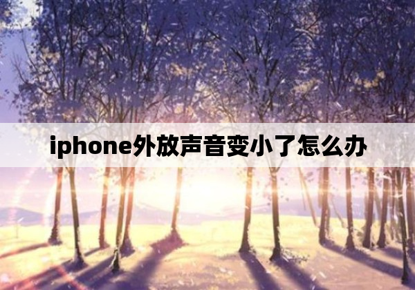 iphone外放声音变小了怎么办