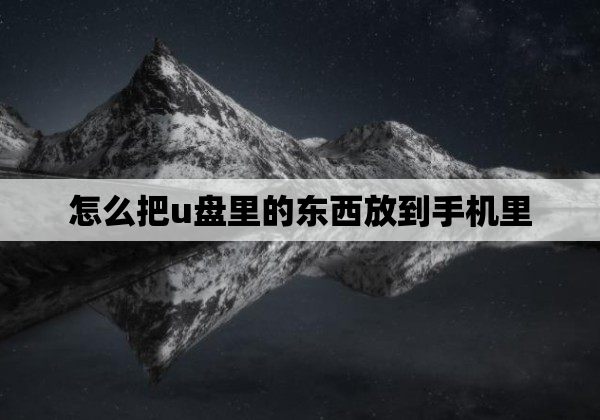 怎么把u盘里的东西放到手机里