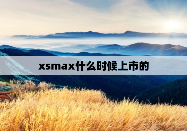 xsmax什么时候上市的