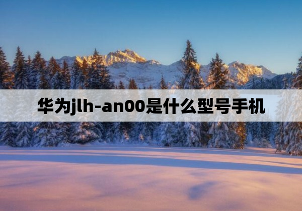 华为jlh-an00是什么型号手机