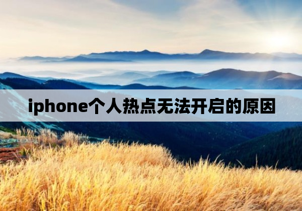 iphone个人热点无法开启的原因