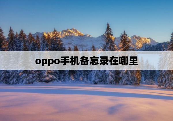 oppo手机备忘录在哪里