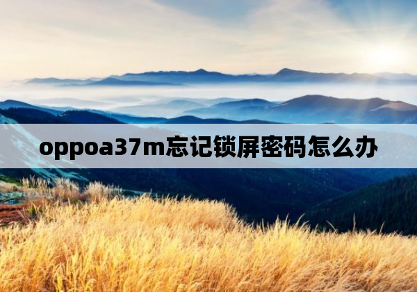 oppoa37m忘记锁屏密码怎么办