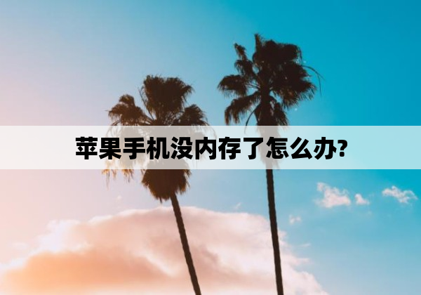 苹果手机没内存了怎么办?