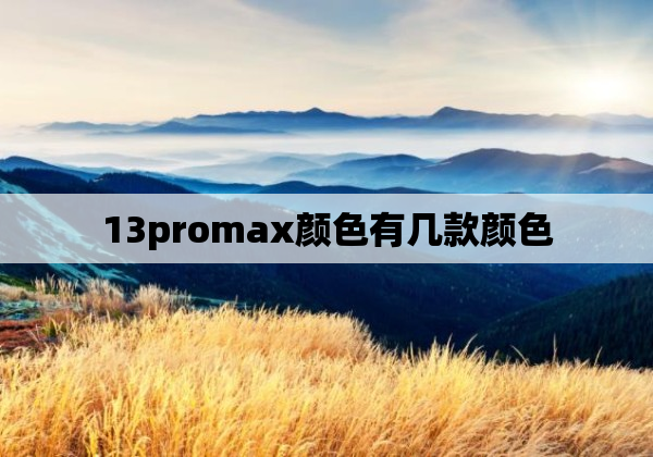 13promax颜色有几款颜色