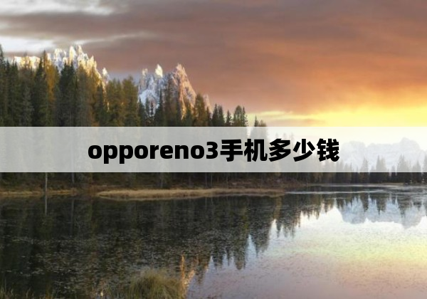 opporeno3手机多少钱