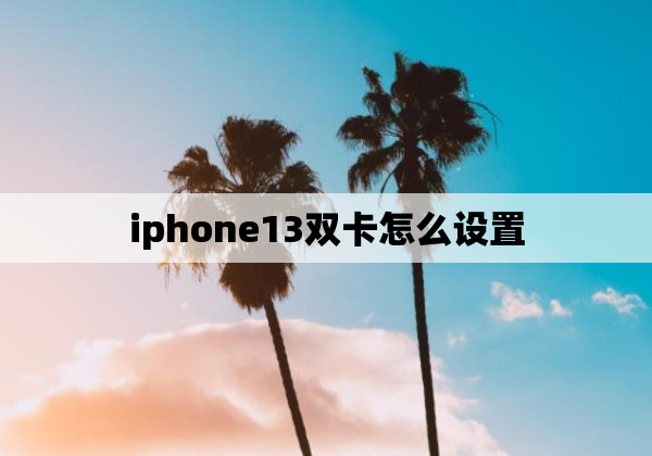 iphone13双卡怎么设置