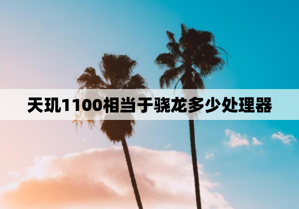 天玑1100相当于骁龙多少处理器