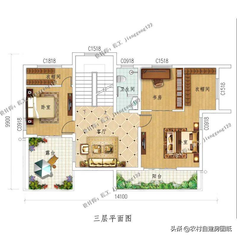 500套农村别墅设计图，精选6款平屋顶别墅，传三代就这样建