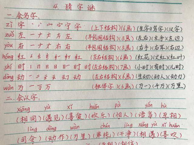 一年级语文下册《猜字谜》，资深教师：家长带学生预习要多讲方法