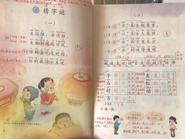 一年级语文下册《猜字谜》，资深教师：家长带学生预习要多讲方法