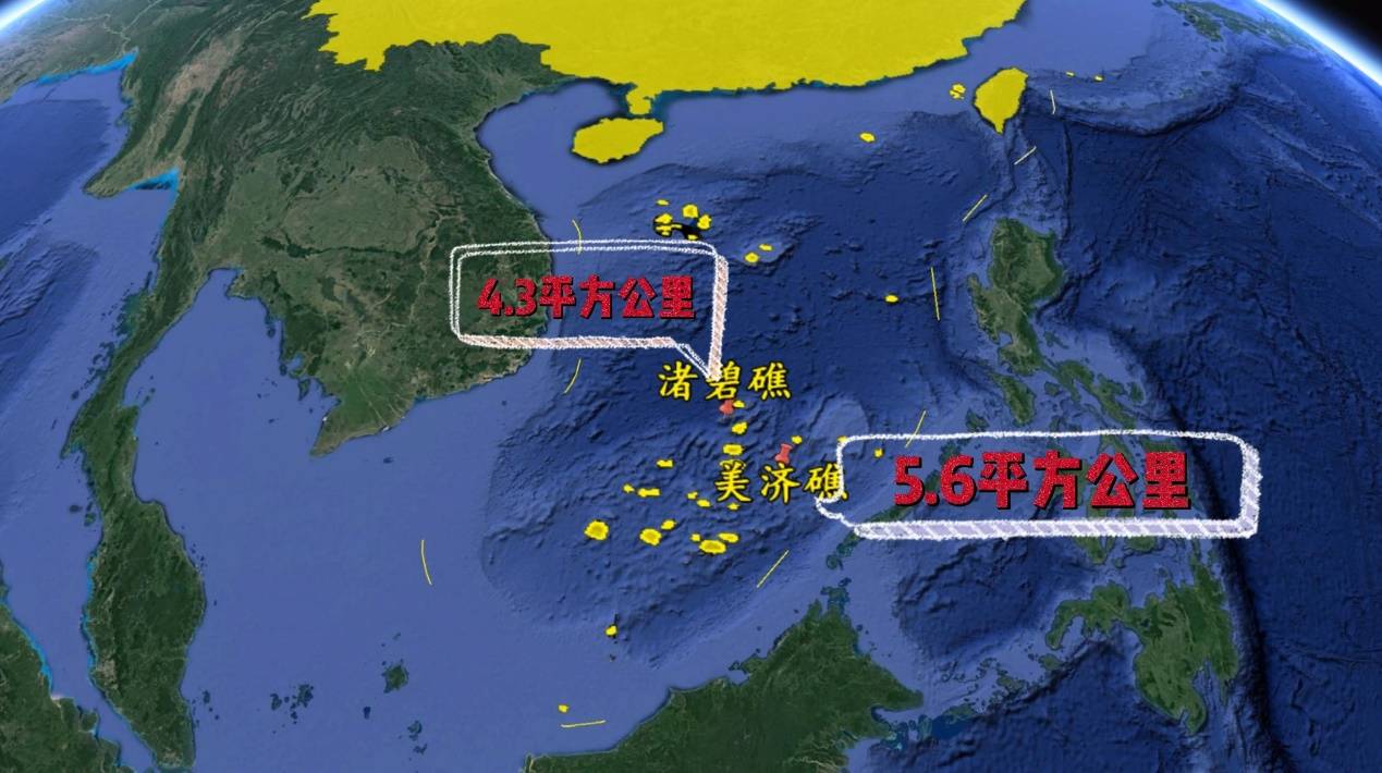 南海渚碧岛和美济岛，基建如此繁华，填海造陆100平方公里要多久