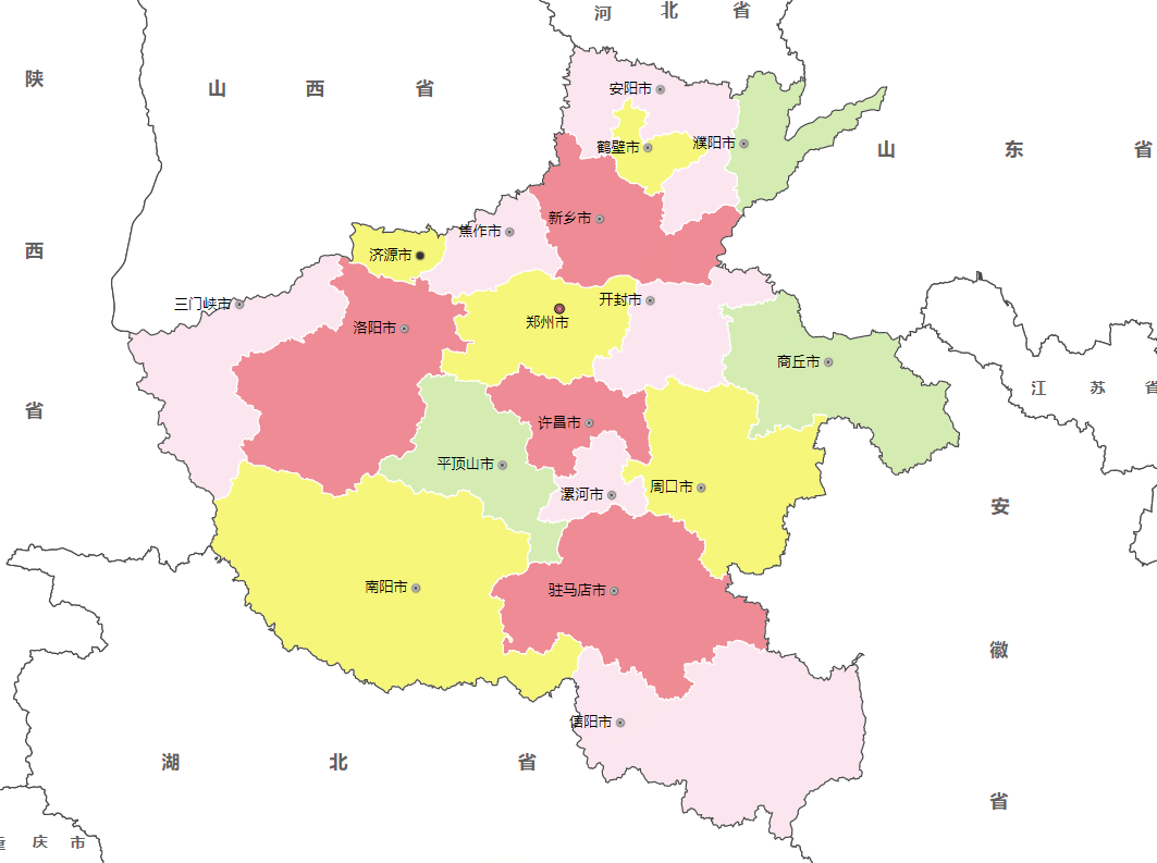 下面是河南省的行政區劃地圖.
